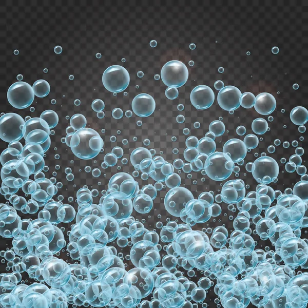 Šampon rám realistické vodní bubliny — Stockový vektor