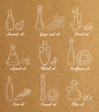 9 vintage sepya stil yağlar pişirme beyaz