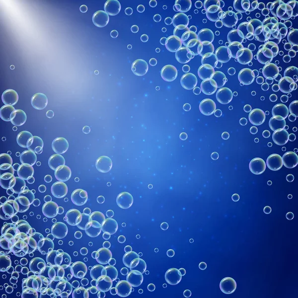 Пена для шампуня с красочными реалистичными пузырями — стоковый вектор