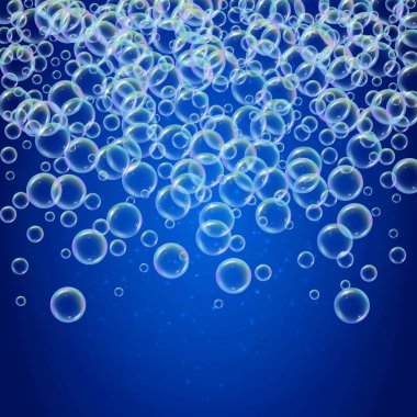 Renkli gerçekçi kabarcıklar köpük şampuan