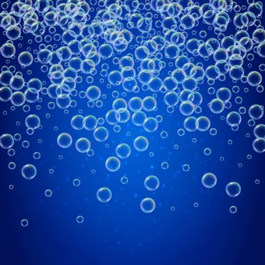 Renkli gerçekçi kabarcıklar köpük şampuan