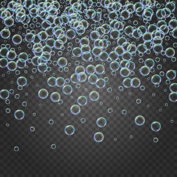 Renkli gerçekçi kabarcıklar köpük şampuan