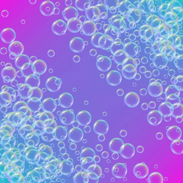 Shampooing mousse avec bulles réalistes colorées — Image vectorielle