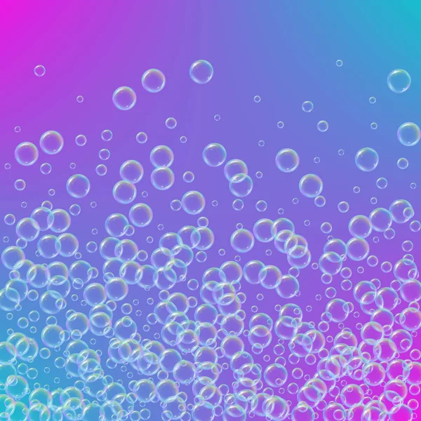 Renkli gerçekçi kabarcıklar köpük şampuan