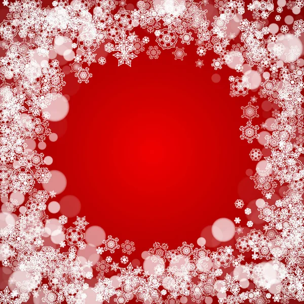 圣诞雪花红色背景上 — 图库矢量图片