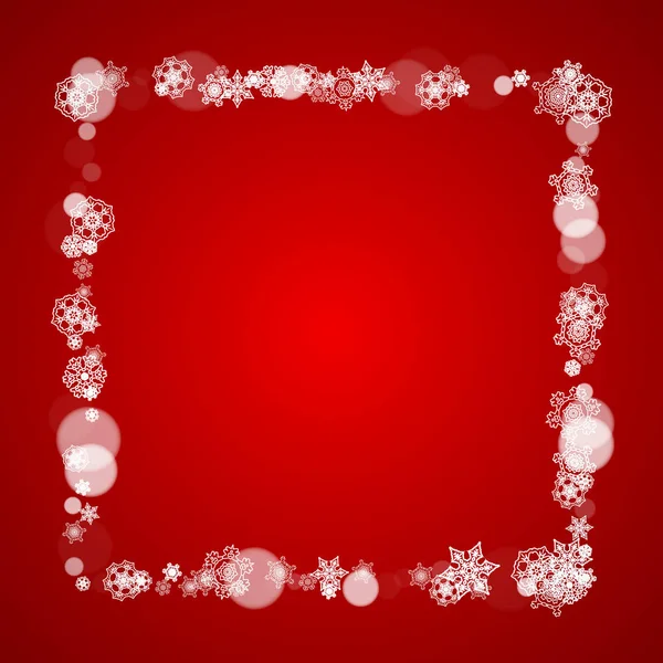 Bordure de Noël avec flocons de neige blancs — Image vectorielle