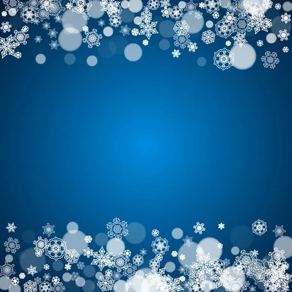 Bordure d'hiver avec flocons de neige blancs — Image vectorielle