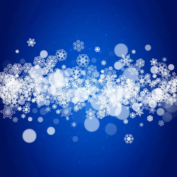 Boże Narodzenie tło z białymi płatkami śniegu — Wektor stockowy