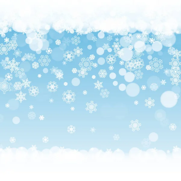 Winter frame with white snowflakes — Stock Vector