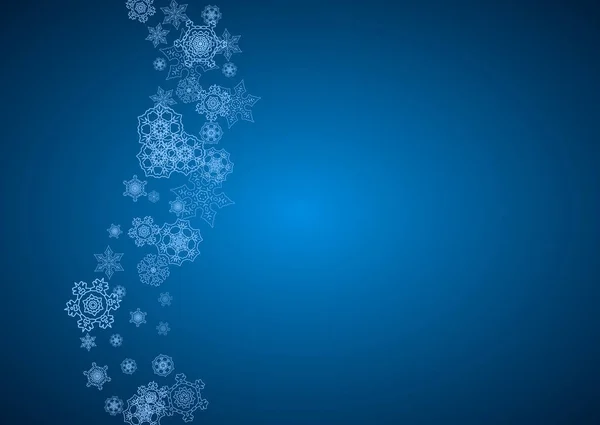 Navidad y Año Nuevo copos de nieve — Vector de stock