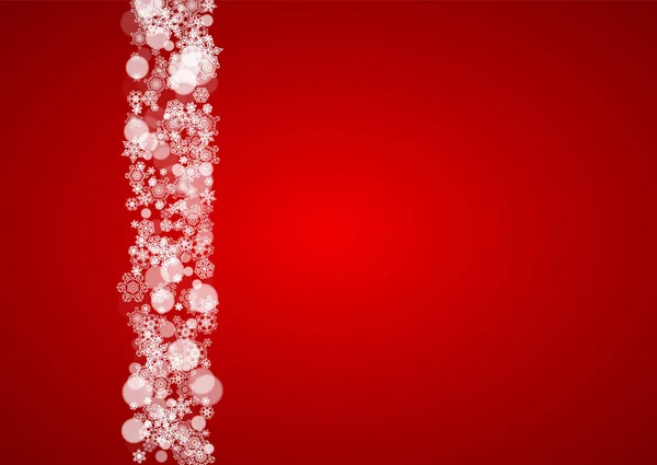 Marco de Navidad con nieve cayendo sobre fondo rojo — Archivo Imágenes Vectoriales