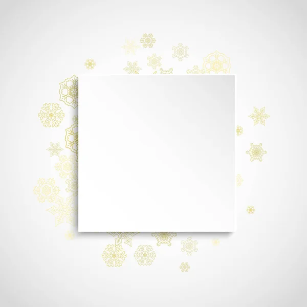 Marco de copos de nieve sobre fondo de papel blanco — Archivo Imágenes Vectoriales