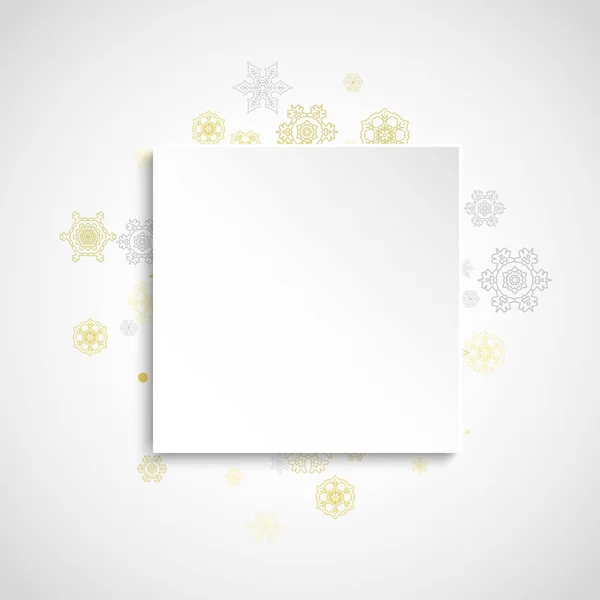 Sneeuwvlokken frame op achtergrond wit papier — Stockvector