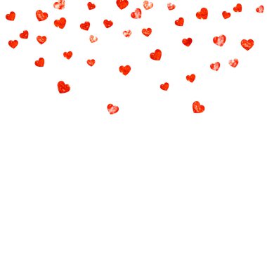 Pembe kalpli sevgililer günü arkaplanı. 14 Şubat günü. Sevgililer Günü için vektör konfetisi. Grunge el çizimi dokusu.