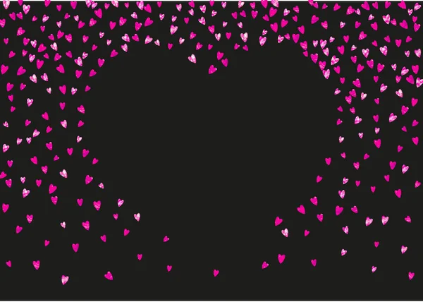 Сердце ко Дню Святого Валентина с красными блестками. 14 февраля, день. Векторное конфетти для валентинки день сердца искушают. Измельченная текстура рук. Любовная тема для ваучера, специальной деловой рекламы, баннера — стоковый вектор