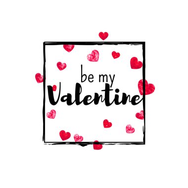 Sevgiliye arka plan ile altın glitter kalpler. Şubat 14 gün. Sevgiliye arka plan şablonu için vektör konfeti. Grunge el çekilmiş doku.