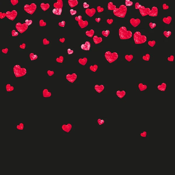Fond Saint-Valentin avec des coeurs roses paillettes. Le 14 février. Confiseries vectorielles pour modèle de fond de Saint-Valentin. Grunge texture dessinée à la main. — Image vectorielle