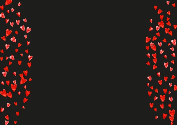 Fond Saint-Valentin avec des coeurs roses paillettes. Le 14 février. Confiseries vectorielles pour modèle de fond de Saint-Valentin. Grunge texture dessinée à la main. — Image vectorielle