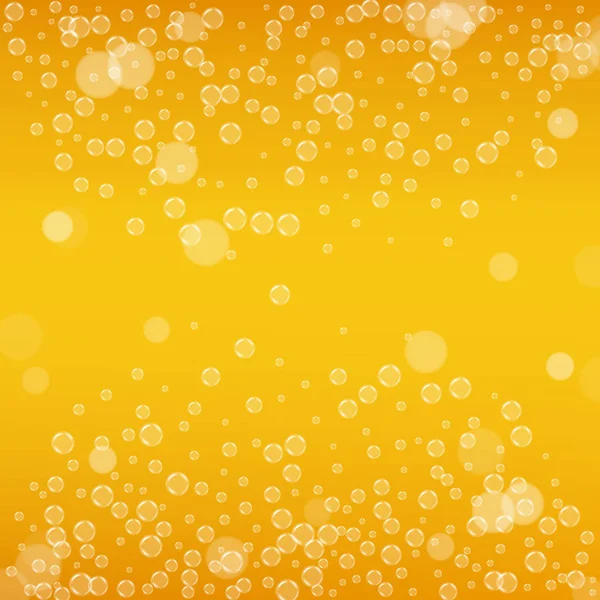 Fondo de cerveza con burbujas realistas — Vector de stock