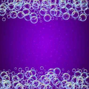 Renkli gerçekçi kabarcıklar köpük şampuan