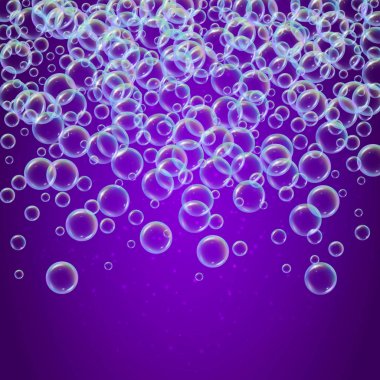 Renkli gerçekçi kabarcıklar köpük şampuan