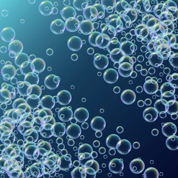 Espuma de xampu com bolhas realistas coloridas — Vetor de Stock