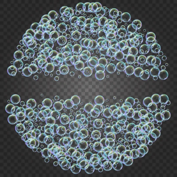七彩的现实泡泡洗发水泡沫 — 图库矢量图片