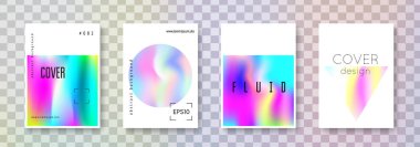 Holografik kapak seti. Soyut arkaplanlar.