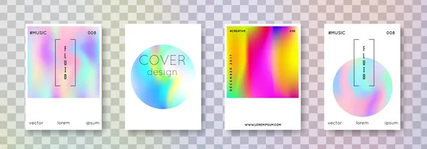 Holografik kapak seti. Soyut arkaplanlar.