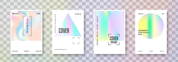 Holographic cover set. Abstract backgrounds.
