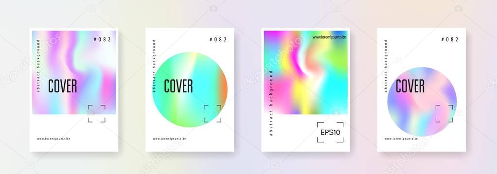 Holographic cover set. Abstract backgrounds.