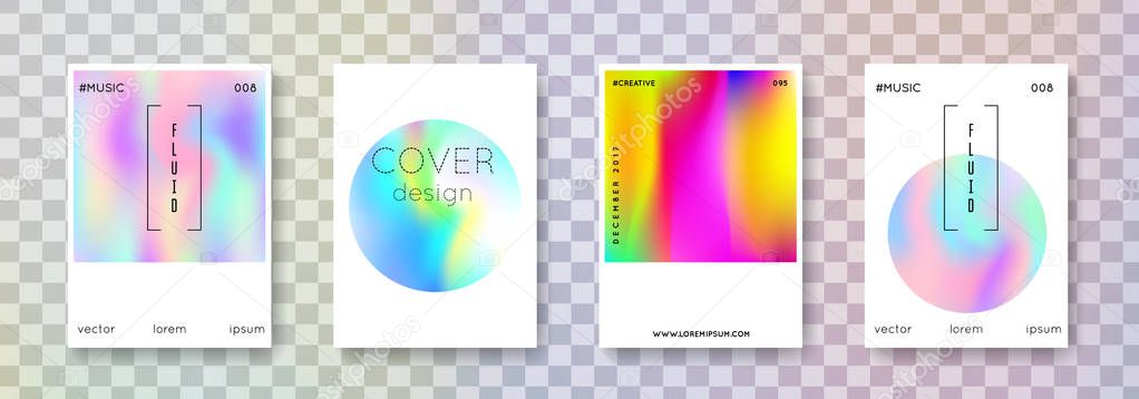 Holographic cover set. Abstract backgrounds.