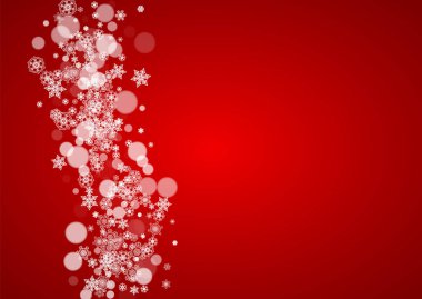 Noel çerçeve ile düşen kar kırmızı zemin üzerine