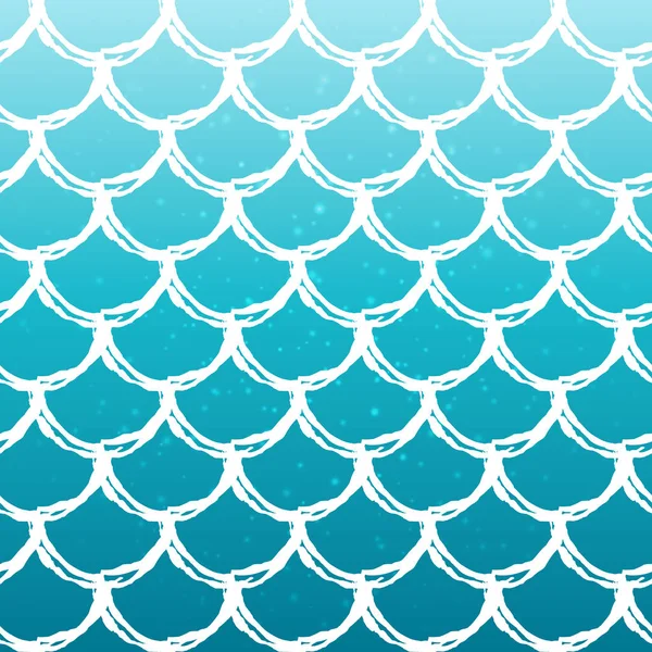 Échelle de poisson et fond de sirène — Image vectorielle