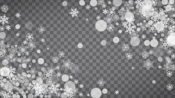 Kerst en Nieuwjaar sneeuwvlokken — Stockvector