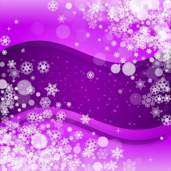 Navidad y Año Nuevo ultra violeta copos de nieve — Vector de stock