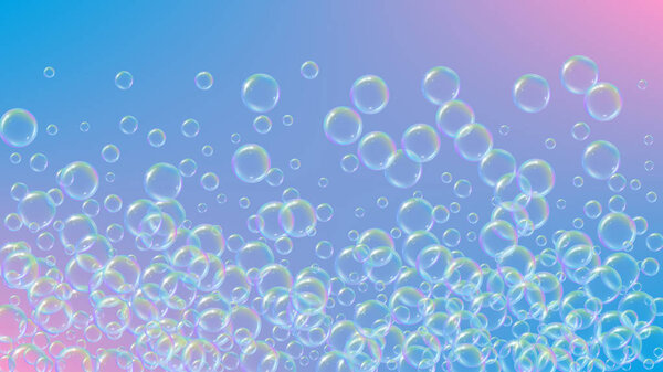 Bath foam on gradient background