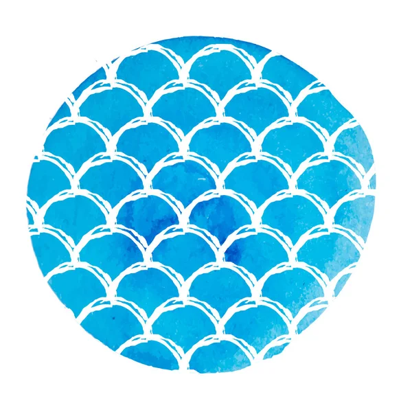 Aquarelle sirène queue échelle fond — Image vectorielle