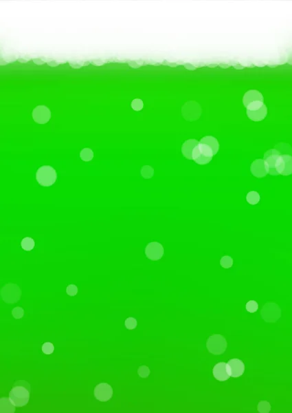 Green beer background for Saint Patricks Day with bubbles and foam. — Stock Vector