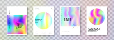 Holografik kapak seti. Soyut arkaplanlar.