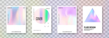 Holografik kapak seti. Soyut arkaplanlar.