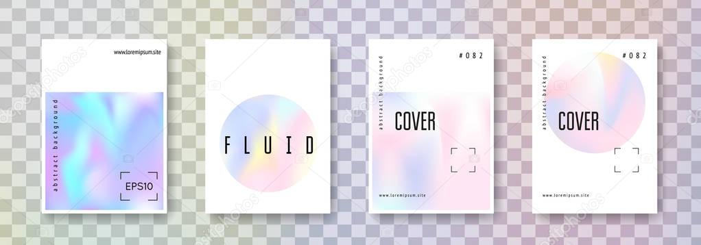 Holographic cover set. Abstract backgrounds.