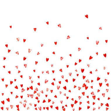 Altın glitter kalpler ile kalp çerçeve arka plan. Sevgililer günü. Vektör konfeti. Elle çizilmiş doku.