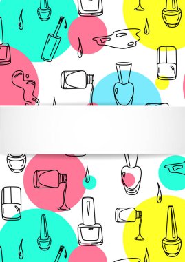 Doodle manikür desenli tırnak afiş. Çizilmiş Lehçe el ve 