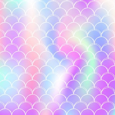 Mermaid scales background with holographic gradient. clipart