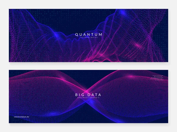 量子革新コンピュータ。デジタル技術. — ストックベクタ