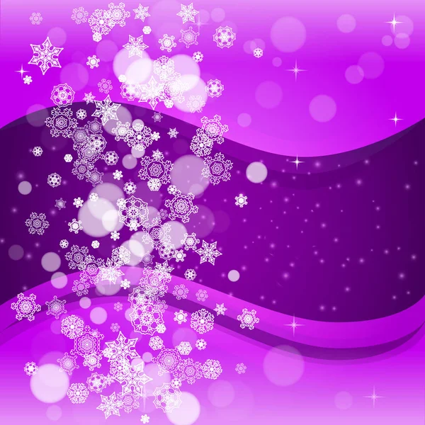 Kerstmis en Nieuwjaar ultra violette sneeuwvlokken — Stockvector