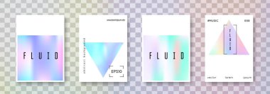 Holografik kapak seti. Soyut arkaplanlar.