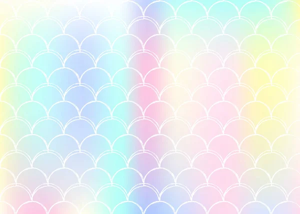 Gradient mermaid background with holographic scales. — Stock Vector