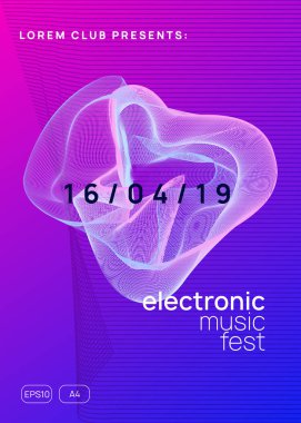 Neon Club broşürü. Elektro dans müziği. Trance parti DJ 'i. Elektronik